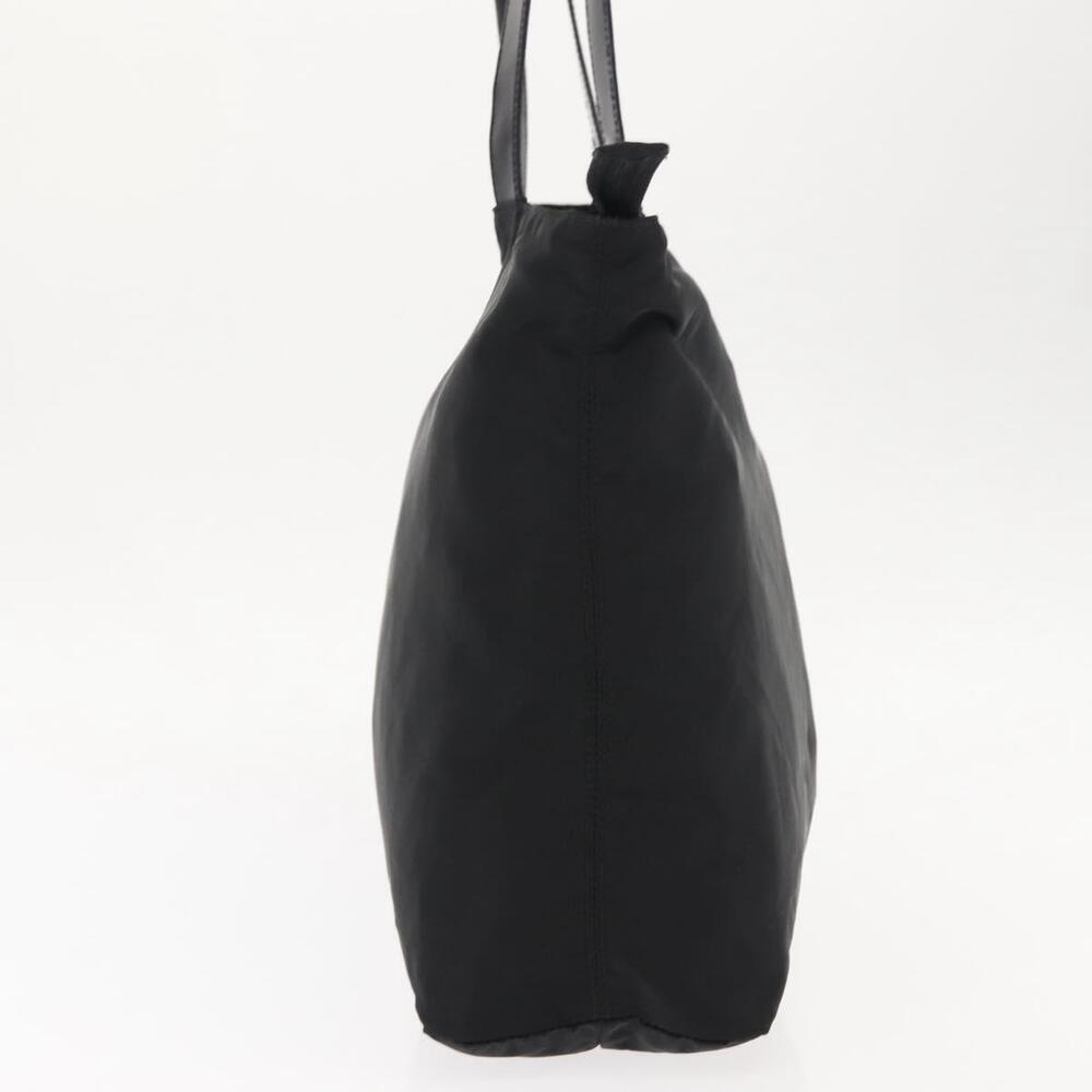 CELINE Tote Bag Nylon Enamel 2way Black Gold Auth BA6881 - Picture 3 of 16